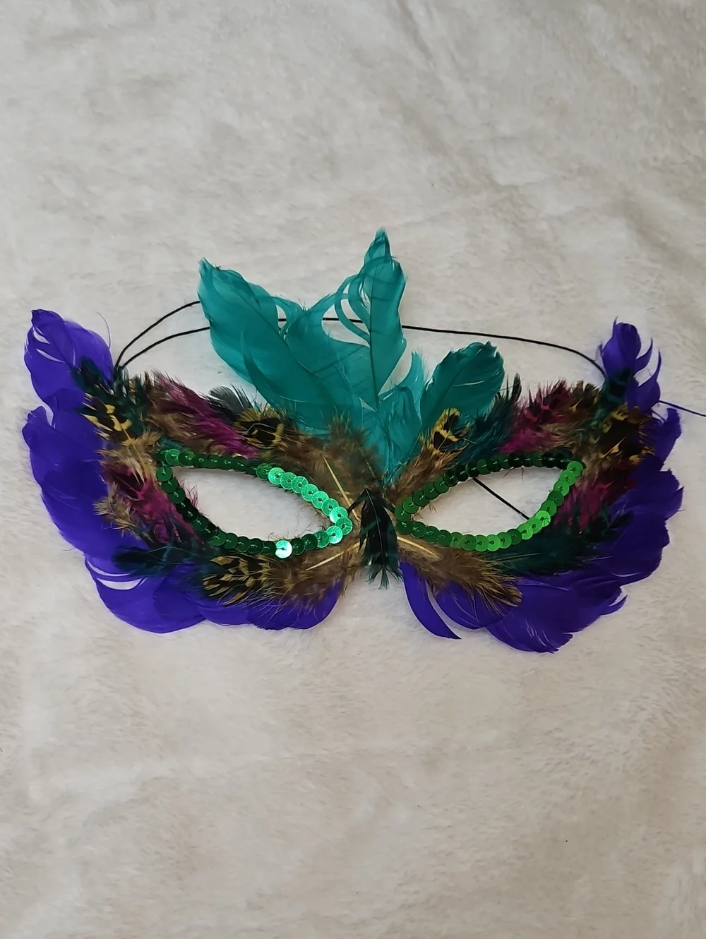 Ornate Mardi Gras Feather Masquerade Mask